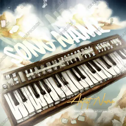 Premade album cover “Sky Prod” — a landscape with a wide, open horizon in orange shades