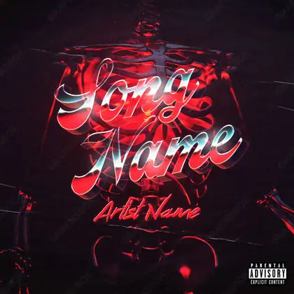 Premade album cover “Interior” — a frame that refuses to sit in one category in deep red tones