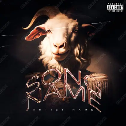 Premade album cover “Bonaparte” — an original visual idea with no close match in the catalogue in an orange palette