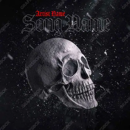 Premade album cover “Skull” — a grim scene holding its tension in a monochrome palette