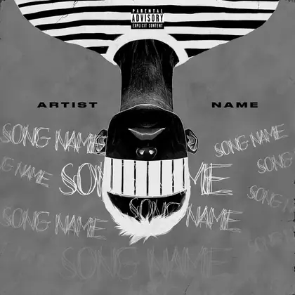 Premade album cover “Mental Prison” — a frame that refuses to sit in one category in a black and white palette