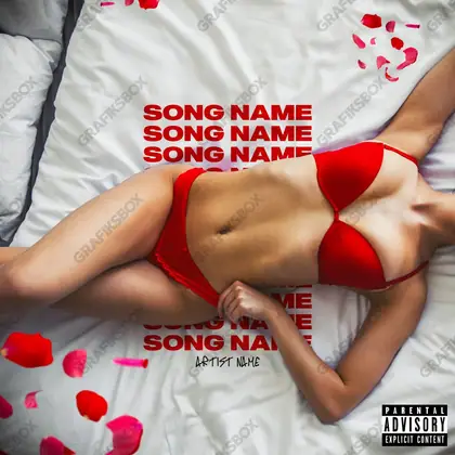 Portada de álbum prediseñada «Baby» — una idea visual original sin equivalente cercano en el catálogo, en una gama roja