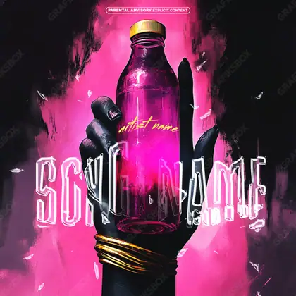 Premade album cover “Bottlean” — an original visual idea with no close match in the catalogue in pink shades