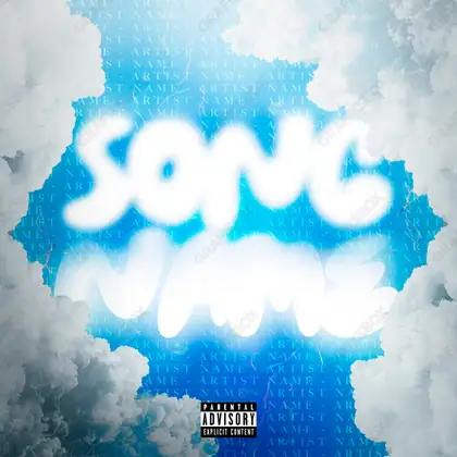 Portada de álbum prediseñada «Azul Cielo» — un encuadre que no encaja en una sola categoría, en una gama azul