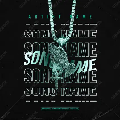 Premade album cover “Pray Hands” — a face in frame and deliberate shadow in a monochrome palette