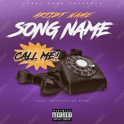Готовая обложка для трека «Call Me» — в фиолетовых тонах