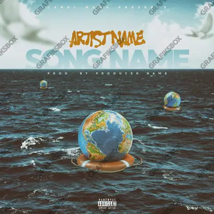 Portada de álbum prediseñada «Save world» — un motivo con carácter propio, en tonos azules fríos