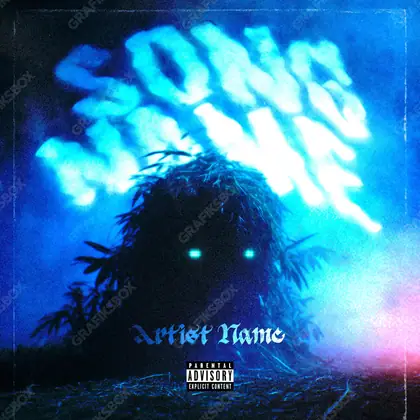 Premade album cover “The Plant” — a subject with a character of its own in cool blue tones