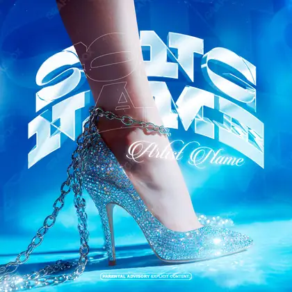 Обложка для трека с девушкой «Tied Heel» — в синих тонах