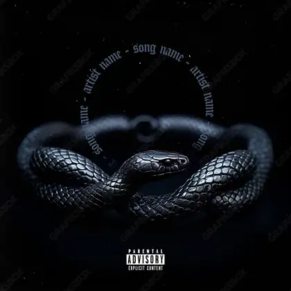 Portada de álbum prediseñada «Closed Circle» — gráfica abstracta sin objetos reconocibles, en una gama en blanco y negro