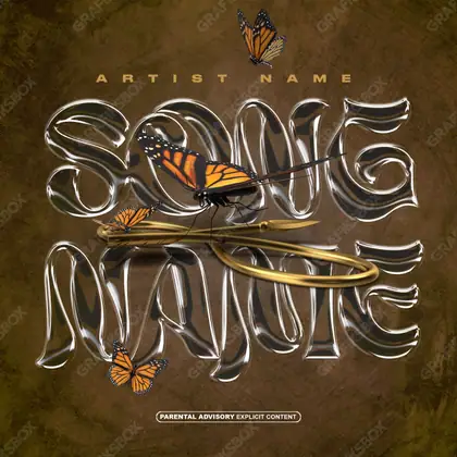 Premade album cover “The Infinite” — a surreal frame with its own logic of space in orange shades
