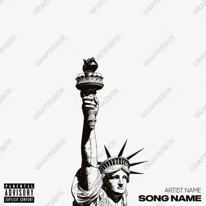 Premade album cover “BnW Liberty” — a frame that refuses to sit in one category in a monochrome palette