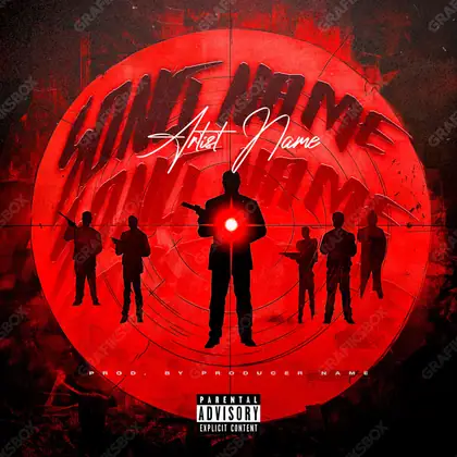 Portada de álbum prediseñada «Detached» — un motivo con carácter propio, en tonos rojos intensos