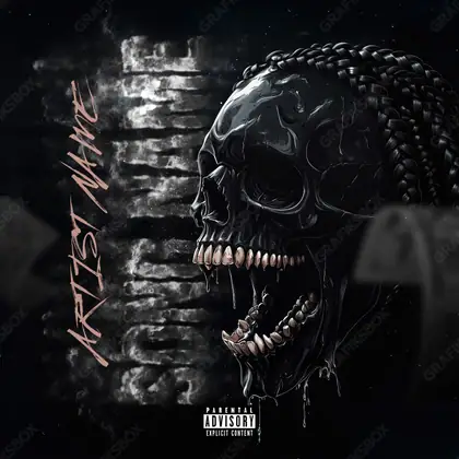 Portada de álbum prediseñada «SkullScoot» — un motivo con carácter propio, en una paleta monocroma