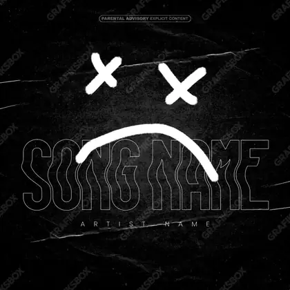 Portada de álbum prediseñada «Sad» — una escena melancólica bajo luz apagada, en una paleta monocroma