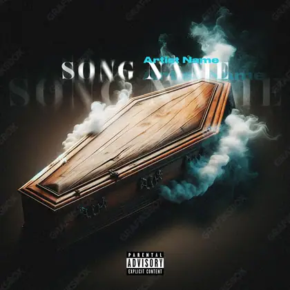 Portada de álbum prediseñada «Smoked Coffin» — un motivo con carácter propio, en una gama naranja