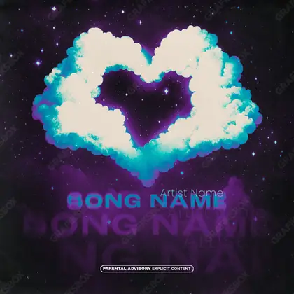 Portada de álbum prediseñada «Loving Cloud» — una escena natural tranquila, con espacio para respirar, en tonos azules fríos
