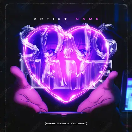 Portada de álbum prediseñada «Videocall» — un encuadre que no encaja en una sola categoría, en una gama violeta