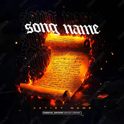 Portada de álbum prediseñada «Parchment» — una idea visual original sin equivalente cercano en el catálogo, en una gama naranja