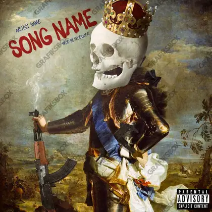 Premade album cover “King” — a male subject and a tight, deliberate composition in an orange palette