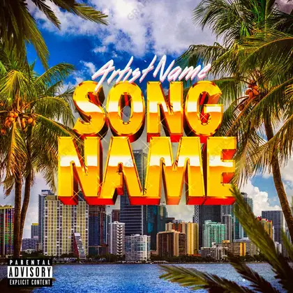 Premade album cover “Miamitag” — a subject with a character of its own in an orange palette