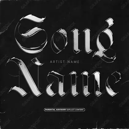 Portada de álbum prediseñada «Voodoo» — una idea visual original sin equivalente cercano en el catálogo, en una gama en blanco y negro