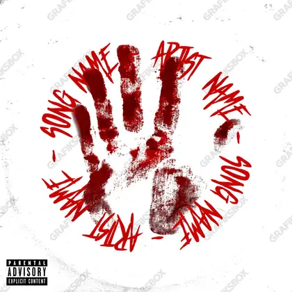 Portada de álbum prediseñada «Sangre» — una idea visual original sin equivalente cercano en el catálogo, en tonos rojos intensos