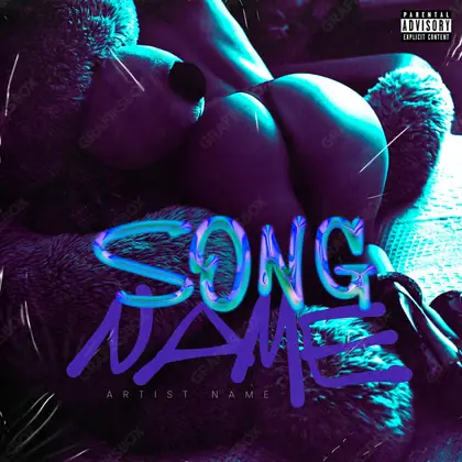 Portada de álbum prediseñada «Perv Bear» — un encuadre que no encaja en una sola categoría, en una gama azul