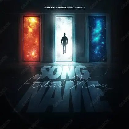 Готовая обложка для трека «Three Doors» — в синих тонах