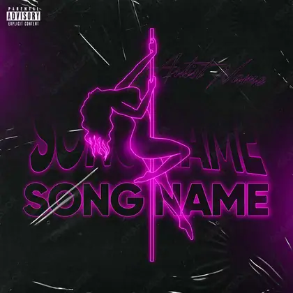 Premade album cover “Club” — a street scene with windows and late evening light in a pink palette