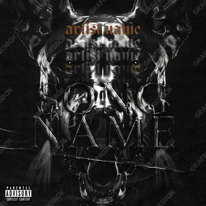 Portada de álbum prediseñada «Violent» — una idea visual original sin equivalente cercano en el catálogo, en una gama en blanco y negro