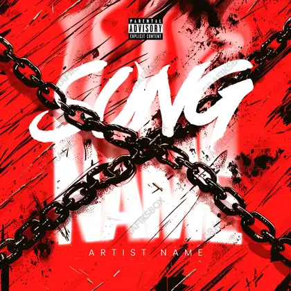 Portada de álbum prediseñada «Cruelty» — un encuadre que no encaja en una sola categoría, en tonos rojos intensos