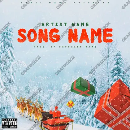 Portada de álbum prediseñada «Santa» — un encuadre que no encaja en una sola categoría, en tonos rojos intensos