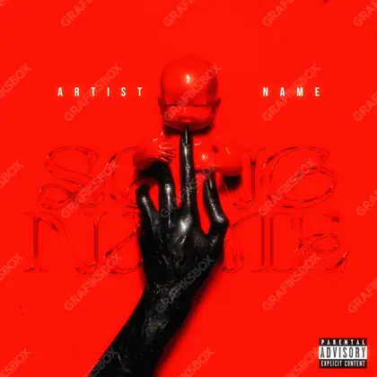 Premade album cover “Dark Hand” — a dark frame where light works in single points in a red palette