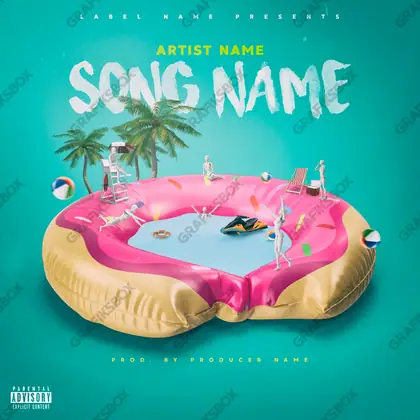Обложка для трека «Donut Pool» — в синих тонах