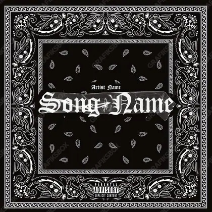 Portada de álbum prediseñada «Black bandana» — la noche en cuadro: poca luz y mucho espacio, en una paleta monocroma