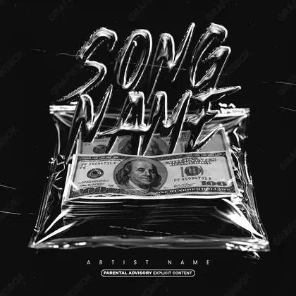 Portada de álbum prediseñada «Pay Bag» — una idea visual original sin equivalente cercano en el catálogo, en una gama en blanco y negro