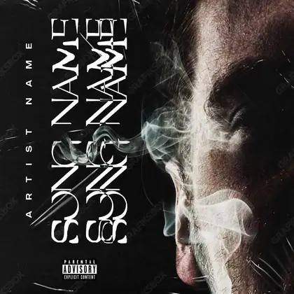 Portada de álbum prediseñada «Smoker» — un encuadre que no encaja en una sola categoría, en una paleta monocroma