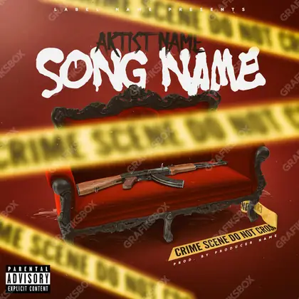 Portada de álbum prediseñada «Crime Scene» — un motivo con carácter propio, en tonos rojos intensos