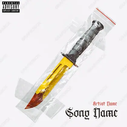 Portada de álbum prediseñada «Gold Knife» — los signos del lujo: oro, dinero, brillo, en una gama dorada