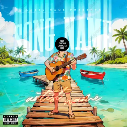 Готовая обложка для трека «Hawaii» — в синих тонах