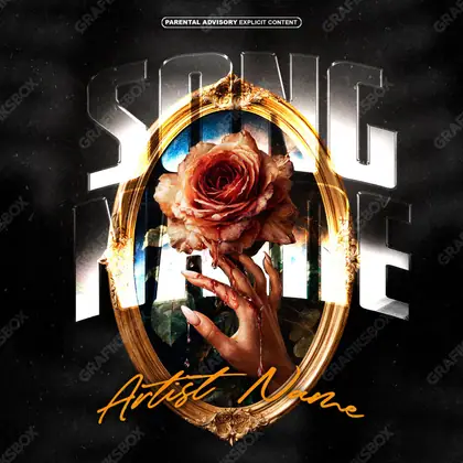 Portada de álbum prediseñada «Delight» — una idea visual original sin equivalente cercano en el catálogo, en una gama naranja