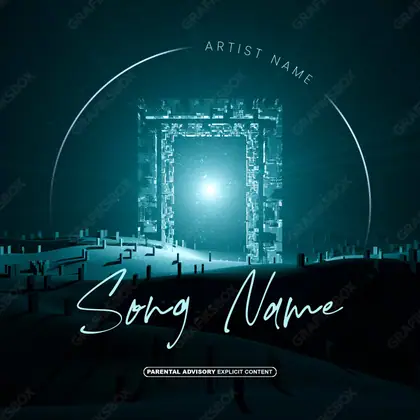 Готовая обложка для трека «El Portal» — в синих тонах