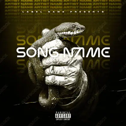 Premade album cover “Snake Dominance” — dark art with a heavy atmosphere in a gold palette