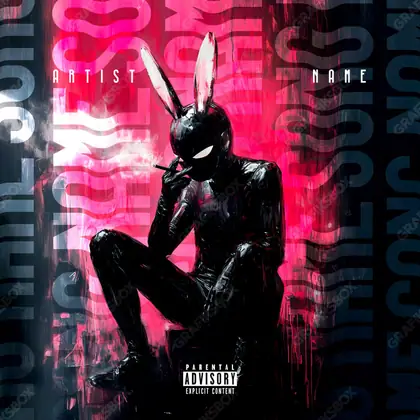 Premade album cover “The Playboy” — a subject with a character of its own in deep red tones