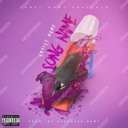 Готовая обложка для трека «Penguin Codeine» — в розовых тонах
