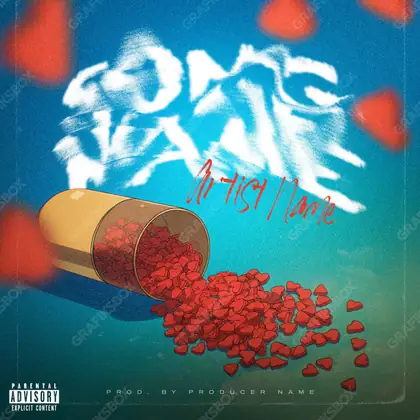 Portada de álbum prediseñada «More Doses» — un encuadre que no encaja en una sola categoría, en una gama azul