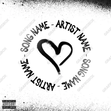 Portada de álbum prediseñada «Love Paint» — una composición abstracta de formas, degradados y grano, en una paleta monocroma