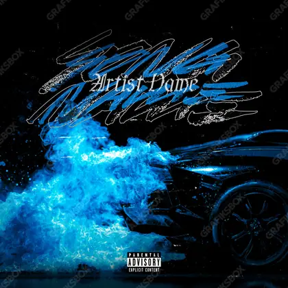 Premade album cover “Blue Speed” — a frame that refuses to sit in one category in cool blue tones