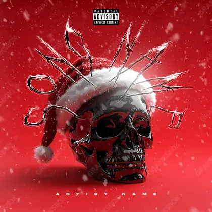 Premade album cover “Dark Claus” — night in frame: little light, plenty of space in deep red tones